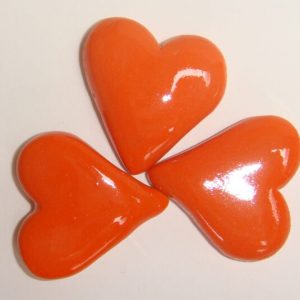 Orange Fat Hearts 3pc Mosaic Inserts