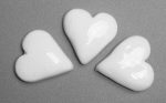 White Fat Hearts 3pc Mosaic Inserts