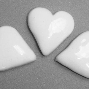 White Fat Hearts 3pc Mosaic Inserts