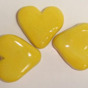 Yellow Fat Hearts 3pc Mosaic Inserts