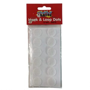 Hook & Loop White Dots 12pc