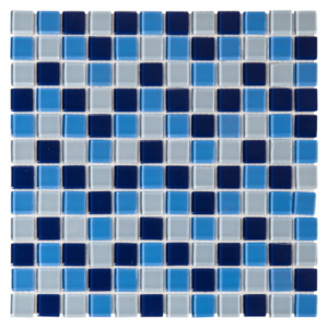 Crystal Glass Mosaic Tile | Aqua Mix | 30cm x 30cm