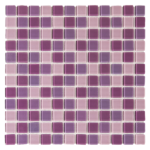 Crystal Glass Mosaic Tile | Lilac Mix | 30cm x 30cm