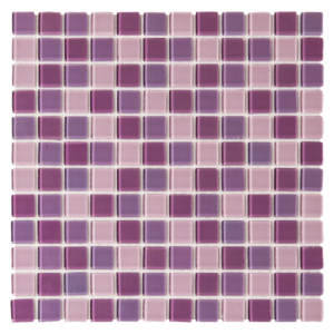 Crystal Glass Mosaic Tile | Lilac Mix | 30cm x 30cm