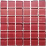Rose Crystal Glass Mosaic Tiles (Sheet Size 15x15cm)