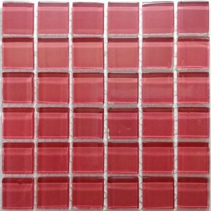 Rose Crystal Glass Mosaic Tiles (Sheet Size 15x15cm)