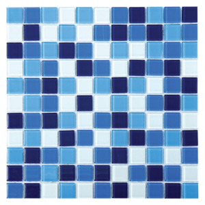 Crystal Glass Mosaic Tile | Blue Mix | 30cm x 30cm