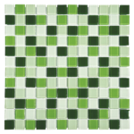 Crystal Glass Mosaic Tile | Green Mix | 30cm x 30cm