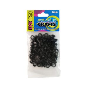 Black Leather Hole Punch Eyelets 4mm