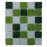 Solid Forest Mix Crystal Glass Mosaic Tiles (Sheet Size: 15x15cm)