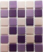 Solid Lilac Mix Crystal Glass Mosaic Tiles (Sheet Size 15x15cm)