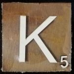 Scrabble Block Letter K (10x10cm)