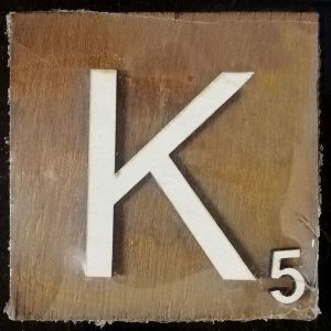 Scrabble Block Letter K (10x10cm)