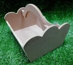 Wood Scalloped Basket 200x180x150mm