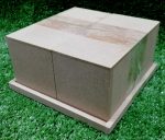 Wood 4 Cubes On Tray