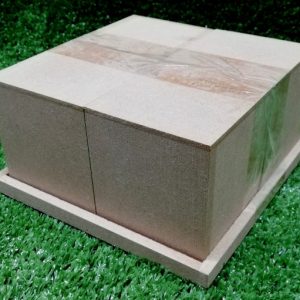 Wood 4 Cubes On Tray