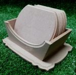 Wood Coasters in Stand 150x105x90mm