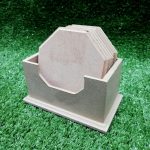 Wood Octagonal Coaster Set