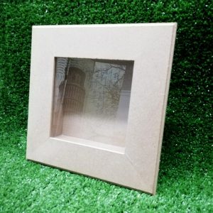 Wood Box Frame with Glass 130x130 mm
