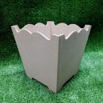 Wood Large Scalloped Dustbin 230 X 230 X 235MM
