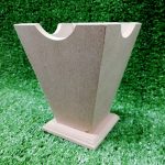 Wood Scalloped Pen Holder 105 X 105 X 140MM