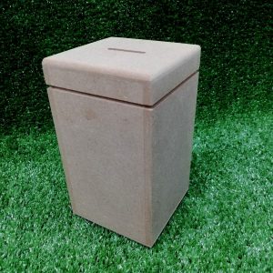Wood Small Money Box 90 X 90 X 155MM