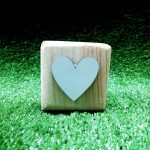 Wood Cube Block with Heart (7cm x 7cm x 7cm)