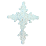 White Beatrice Cross Resin Embellishment