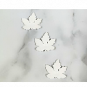White Autumn Leaf 3pc Resin Embellishment