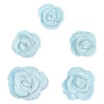 White Rose Set Resin Embellishment 5pc