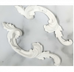 White Feather Swirl 2pc Resin Embellishment