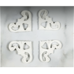 White Heart Corners Resin Embellishment