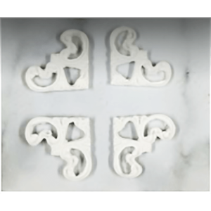 White Heart Corners Resin Embellishment