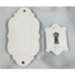 White Keyhole & Tag Resin Embellishment