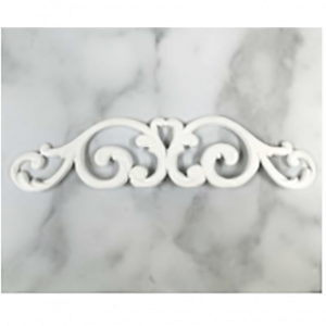 White Head Swirl Doodle Resin Embellishment