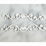White Fern Curly Swirl 2pc Resin Embellishment