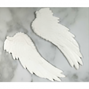 White Angel Wings 2pc Resin Embellishment