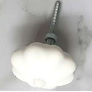 White Vintage Pumpkin Door Knob Resin Embellishment