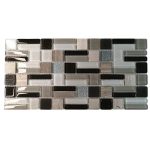 Glass & Stone Grey Mix Mosaic Tiles (Sheet Size 15x30cm)