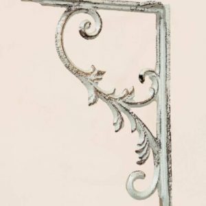 Antique Grey Leaf Bracket 27cm x 5cm x 20cm