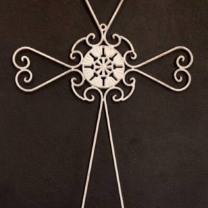 Antique White Cross 41cm x 0.5cm x 59cm