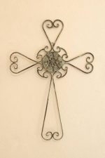 Antique Grey Cross 41cm x 0.5cm x 59cm