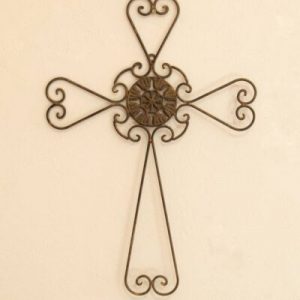 Antique Rust Cross 41cm x 0.5cm x 59cm