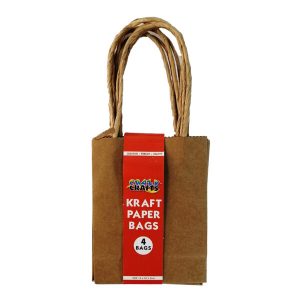 Brown Kraft Paper Bags 4pc 13cmx10cmx5cm