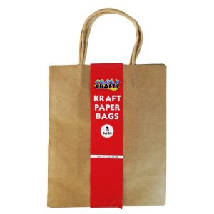 Brown Kraft Paper Bags 3pc 27cmx22cmx12cm