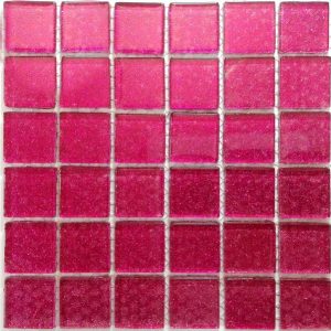 Cerise Pink Glitter Mosaic Tiles (Sheet Size 15x15cm)