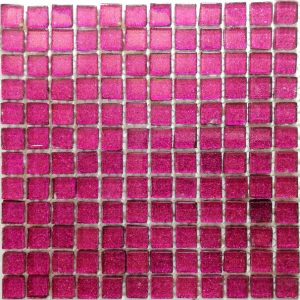 Cerise Pink Glitter Mosaic Tiles (Sheet Size 15x15cm)