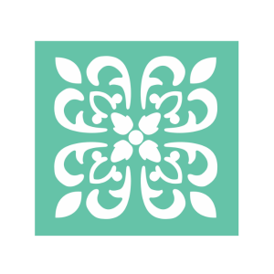 Green Moroccan Tile No 9 Stencil Design 11x11 cm