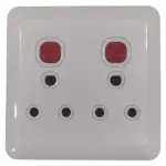 Lear Double Socket _ White _ 100x100mm_ Plastic_Dedicated 19813_1