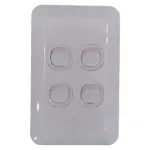 Lear Wall Switch _ White_ 4 Lever 1 Way_ 50 x 100mm_6330_1